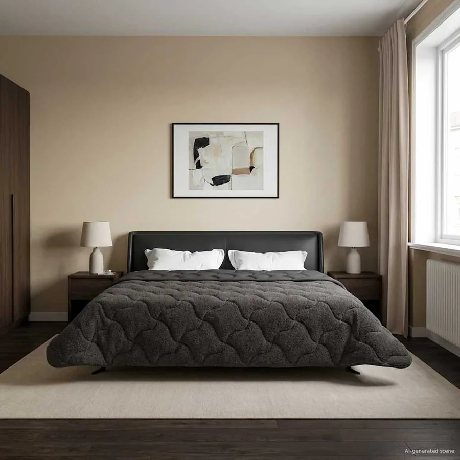 Duvet complet toute l'année Matelassé Anthracite 200 x 220 cm