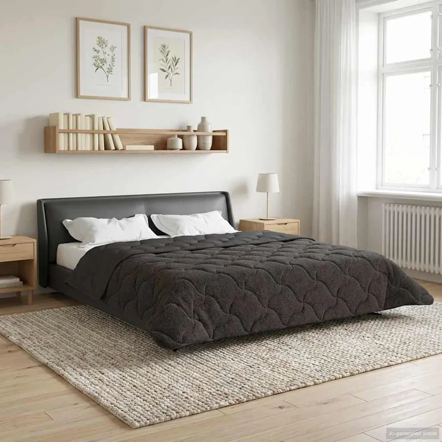 Duvet complet toute l'année Matelassé Anthracite 200 x 220 cm - 4