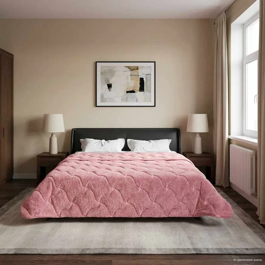 Duvet complet toute l'année Matelassé Rose 200 x 200 cm - 4