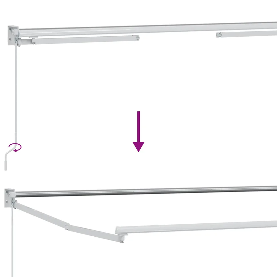 Cadre de store rétractable manuel Blanc 3 x 2 m Aluminium - 8