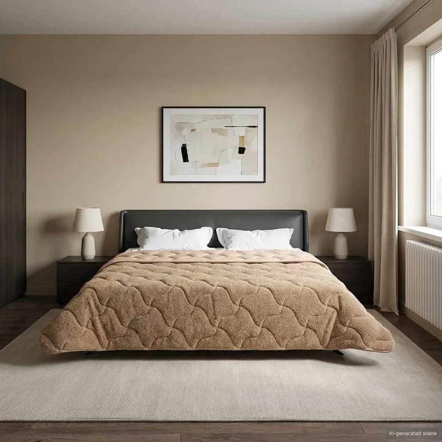 Duvet complet toute l'année Matelassé Taupe 200 x 200 cm