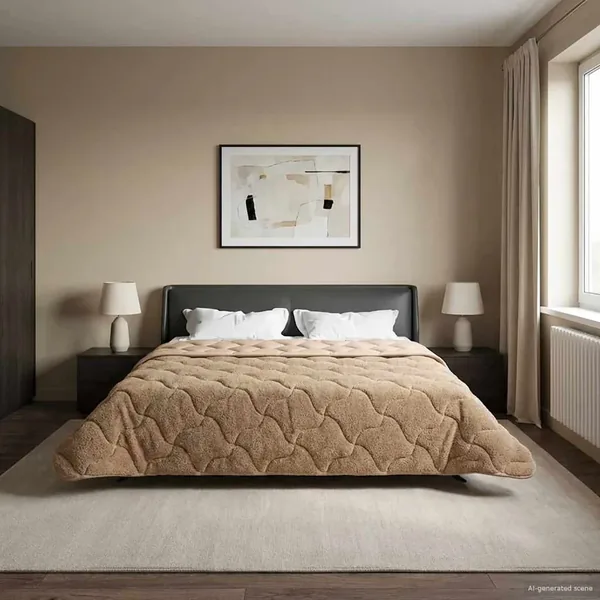 Duvet complet toute l'année Matelassé Taupe 200 x 200 cm