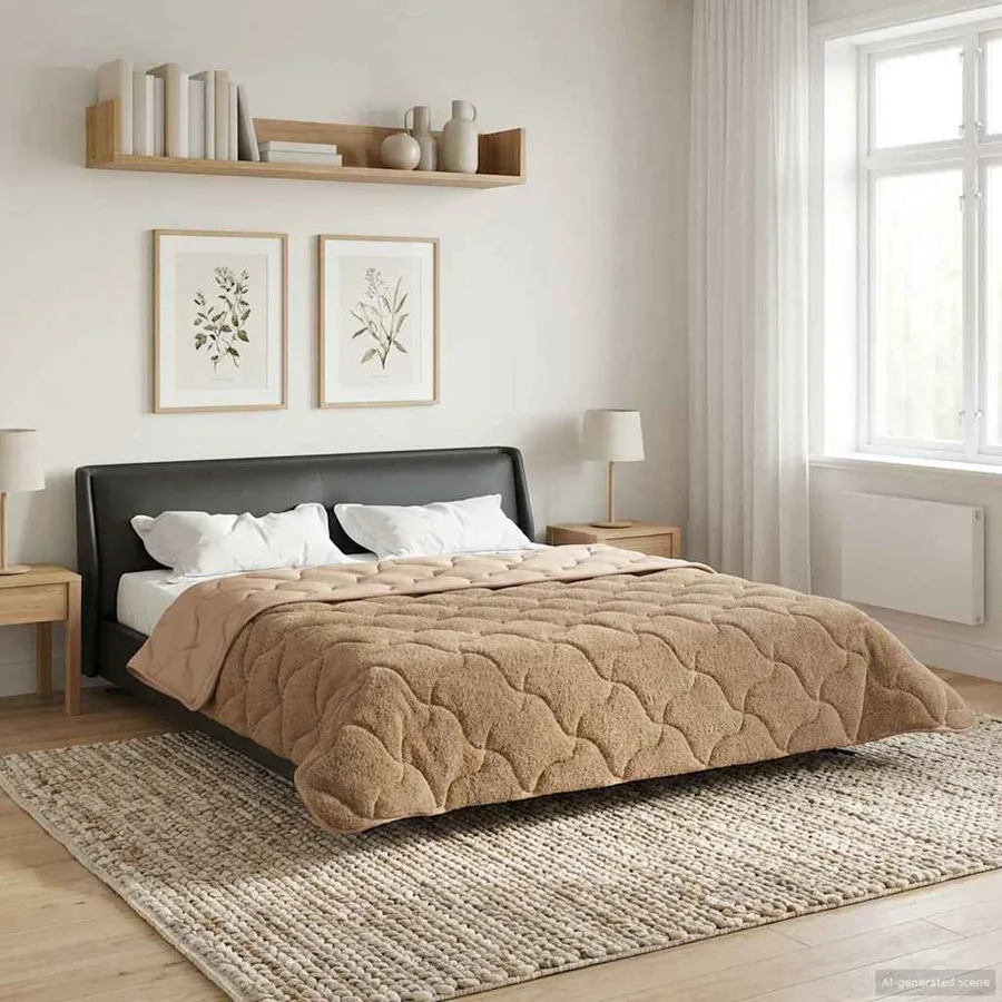 Duvet complet toute l'année Matelassé Taupe 200 x 200 cm - 4