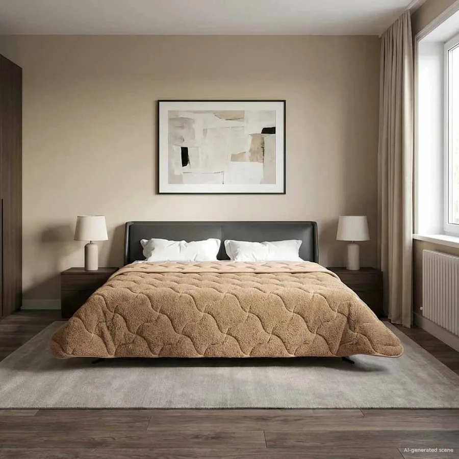Duvet d'été simple Matelassé Taupe 200 x 240 cm - 4