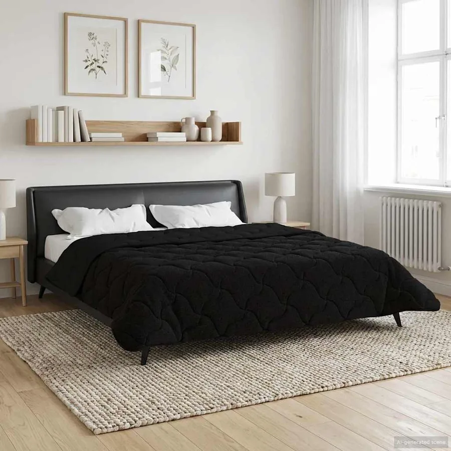 Duvet d'été simple Matelassé Noir 200 x 200 cm - 4