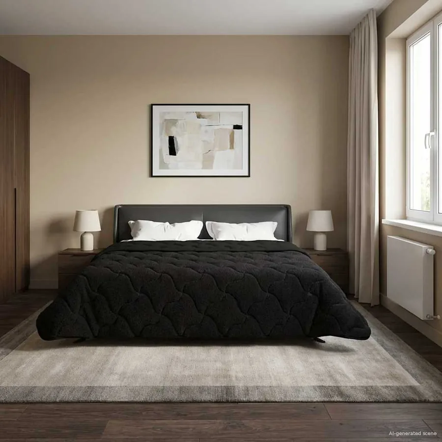 Duvet d'été simple Matelassé Noir 220 x 240 cm