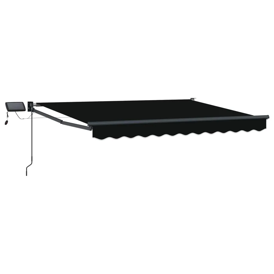 Store rétractable manuel avec LEDs Noir et anthracite 3 x 2,5 m - 2