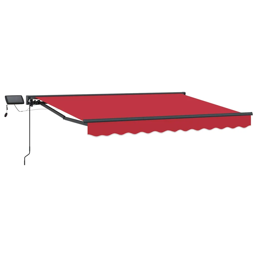 Cadre de store manuel avec LEDs Rouge et Anthracite 3,5 x 2,5 m - 2