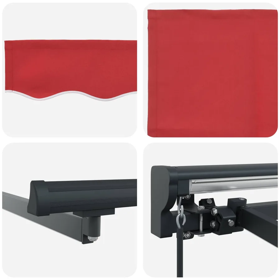 Cadre de store manuel avec LEDs Rouge et Anthracite 3,5 x 2,5 m - 9