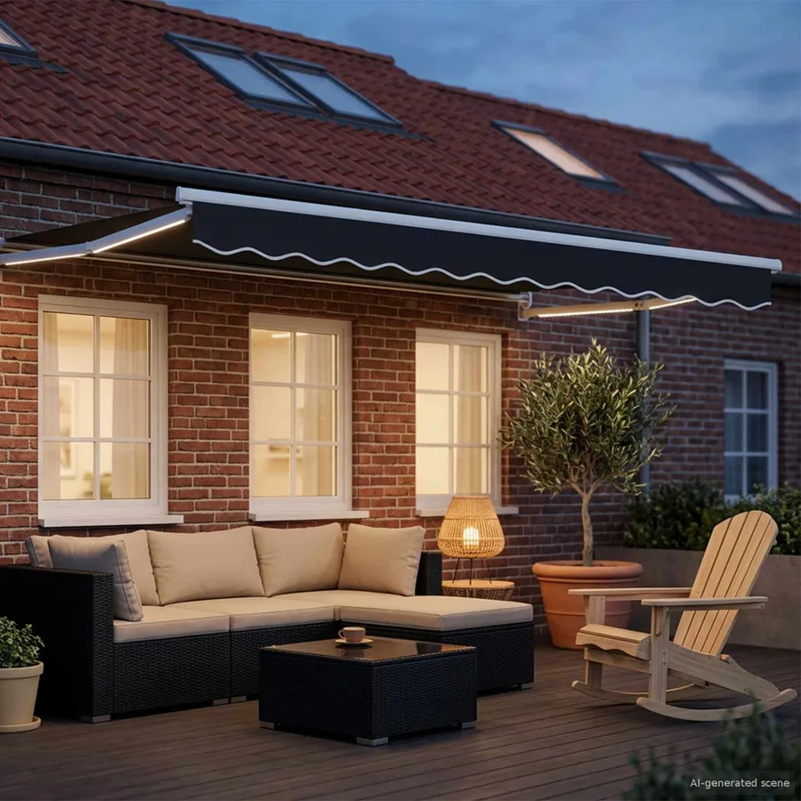 Store rétractable manuel avec LEDs 3 x 2,5 m - 3