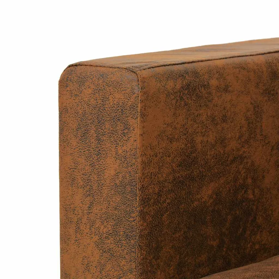 Fauteuil marron 82 x 73 x 82 cm en similicuir suédé - 4