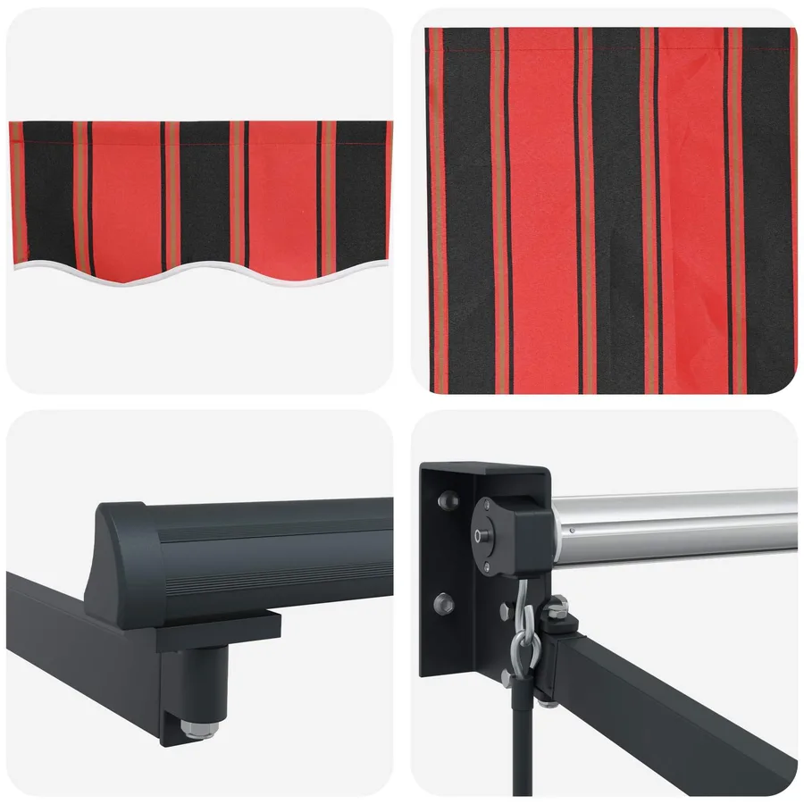 Auvent rétractable Orange, Noir et Jaune 3,5 x 2 m - 7