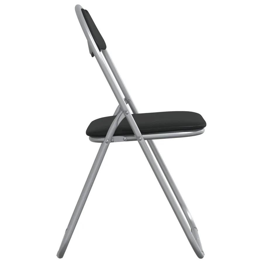 Chaise pliante 8 pcs Noir et gris 48 x 43,5 x 81 cm Simili cuir - 6