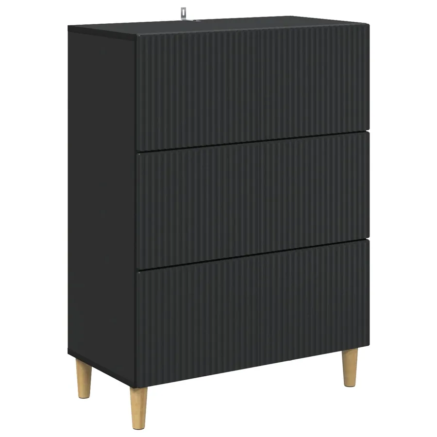 Armoire à tiroirs Noir 66 x 34,5 x 90 cm Bois d'ingénierie - 2