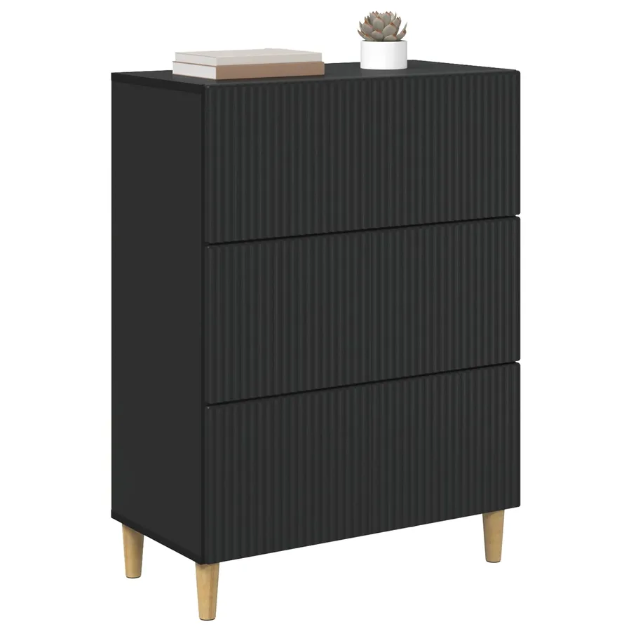 Armoire à tiroirs Noir 66 x 34,5 x 90 cm Bois d'ingénierie - 3