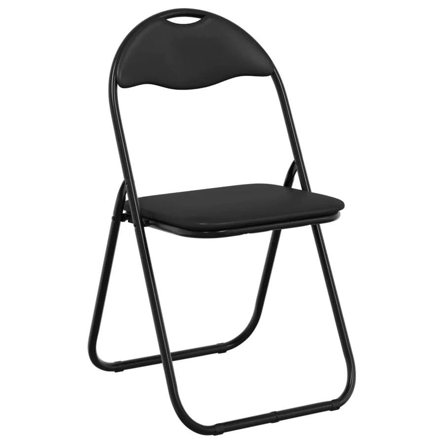 Chaise pliante 8 pcs Noir 48 x 43,5 x 81 cm Simili cuir - 2