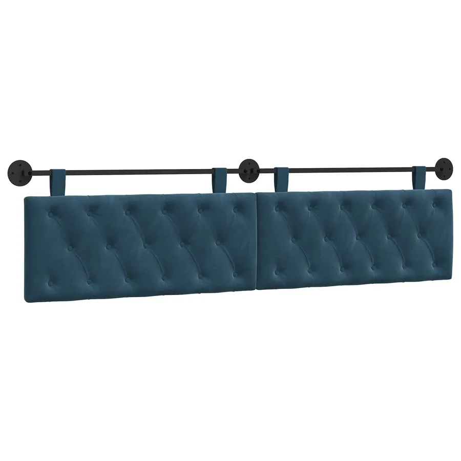 Tête de lit suspendue Avec lumière LED Bleu Velours - 2