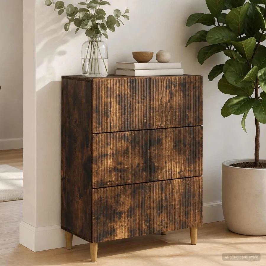 Armoire à tiroirs Chêne fumé 66 x 34,5 x 90 cm - 4