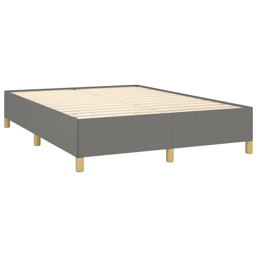 Cadre de lit sans matelas gris foncé 140x190 cm tissu - 4