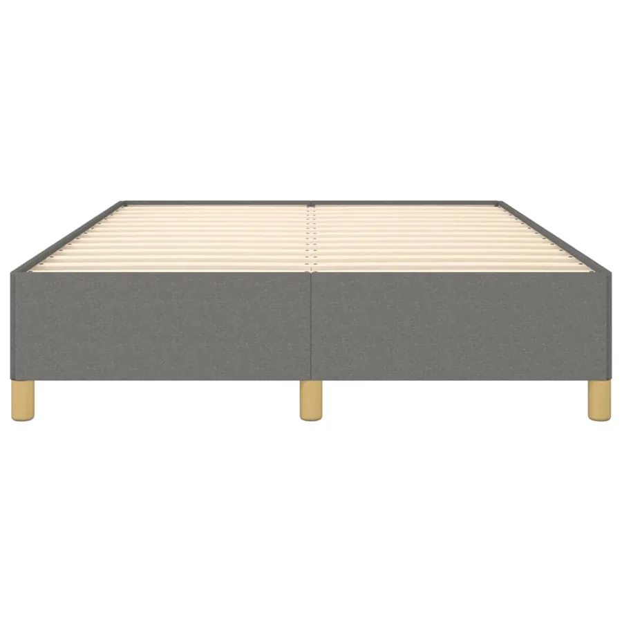 Cadre de lit sans matelas gris foncé 140x190 cm tissu - 5