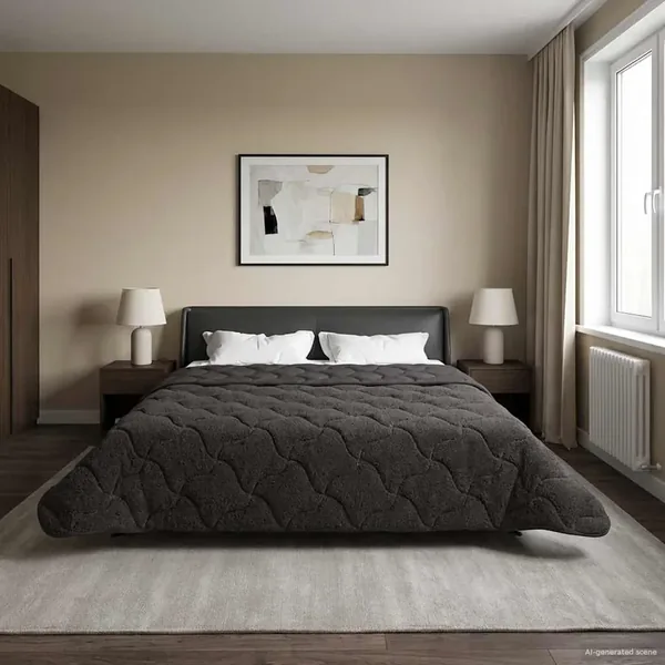 Duvet d'été simple Matelassé Anthracite 200 x 220 cm