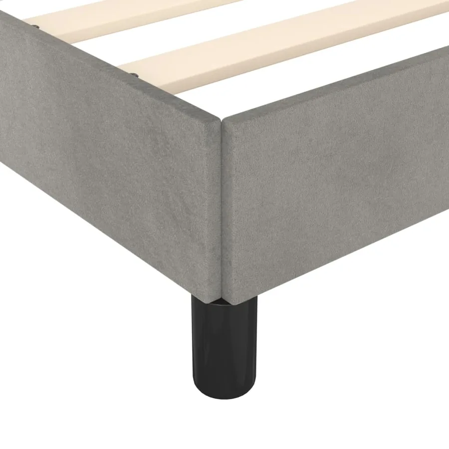 Cadre de lit sans matelas gris clair 140x200 cm velours - 8