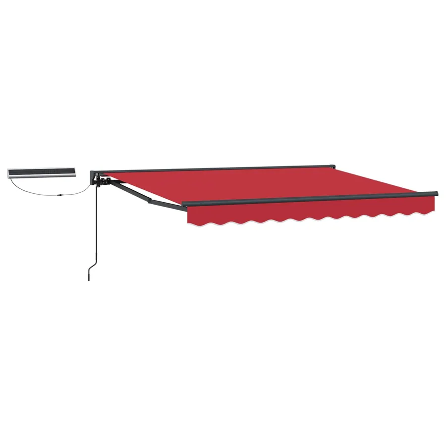 Auvent rétractable électrique Rouge et Anthracite 3,5 x 2,5 m - 2