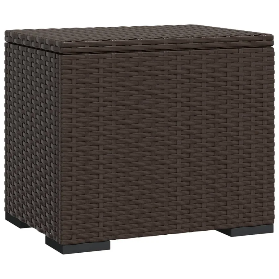 Poufs avec coussins lot de 2 marron 40x30x40 cm résine tressée - 6