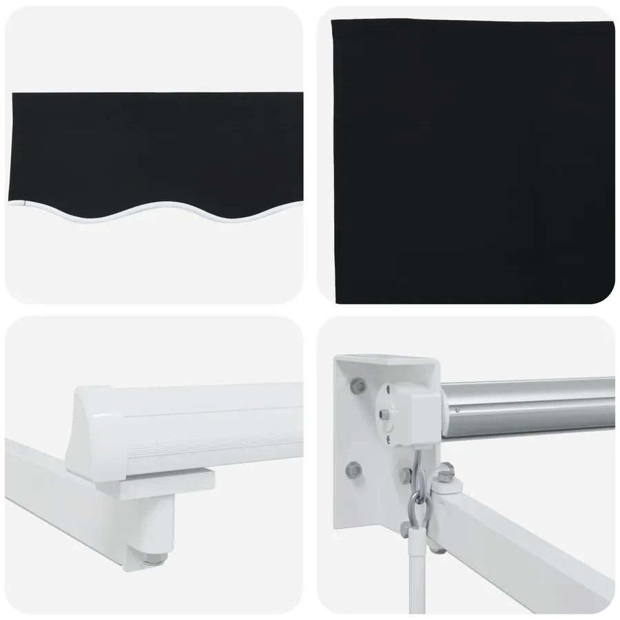 Store rétractable manuel avec LEDs Noir et Blanc 3,5 x 2,5 m - 9