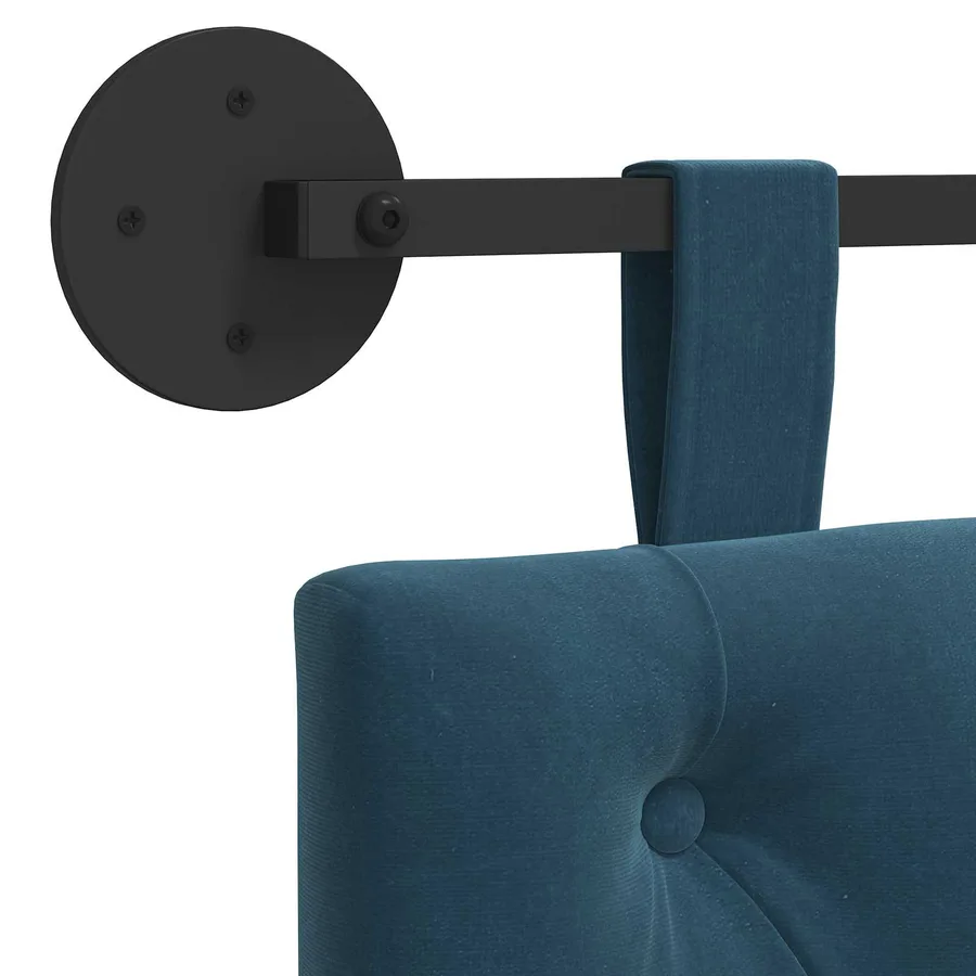 Tête de lit suspendue Avec lumière LED Bleu Velours - 9