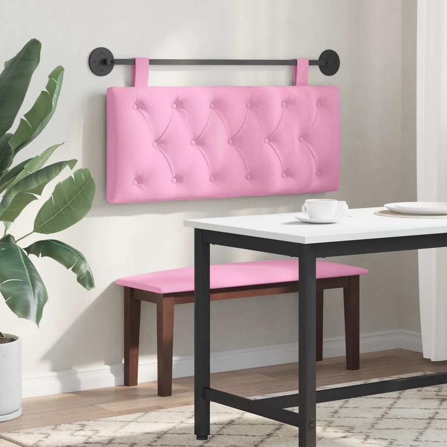 Tête de lit suspendue Rose Tissu - 4