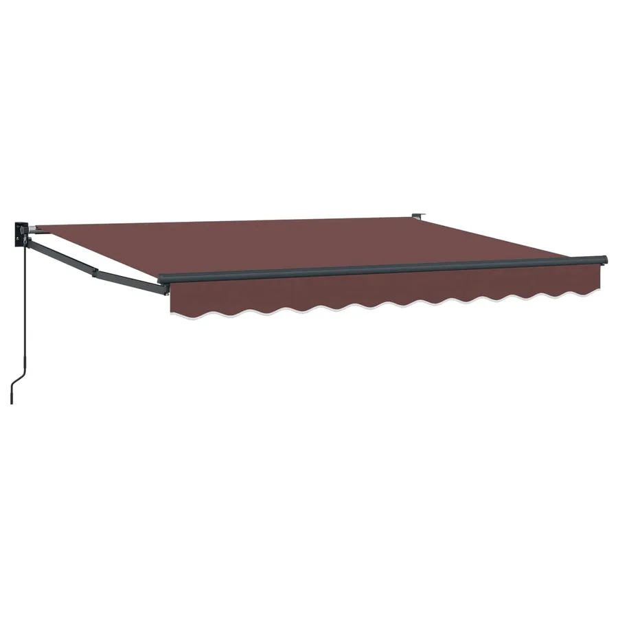 Auvent rétractable Marron 3,5 x 2 m 100% Polyester et Aluminium - 2