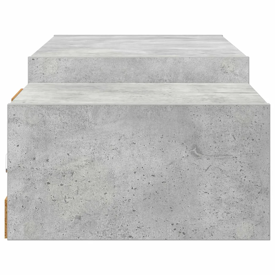 Meuble TV mural Montage mural Gris béton 140 x 28 x 21 cm - 6