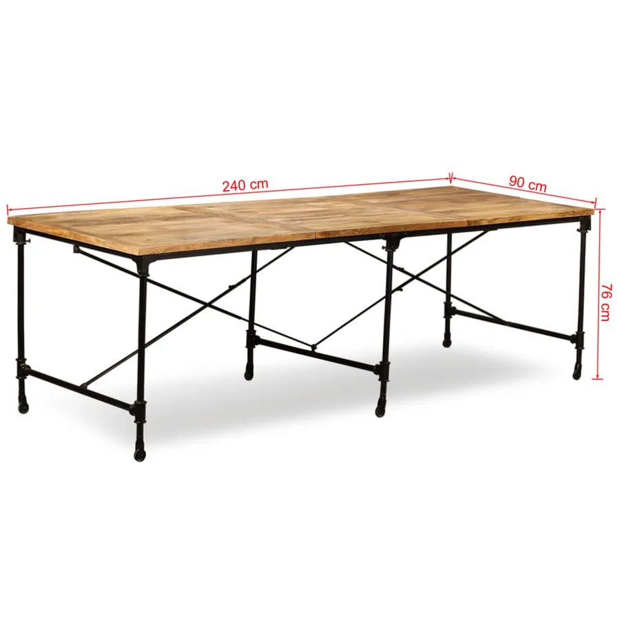 Table à manger Bois de manguier massif 240 cm - 14