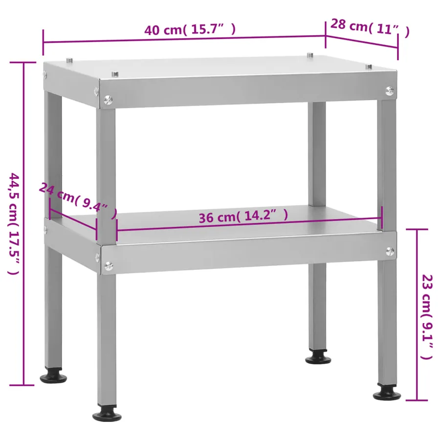 Table pour fumoir à four 40x28x44,5 cm acier galvanisé - 5
