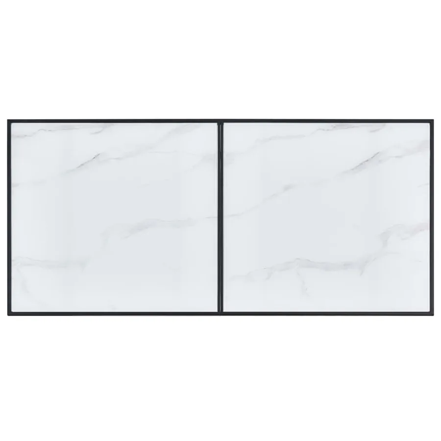 Table de salle à manger Blanc 160x80x75 cm Verre trempé - 4