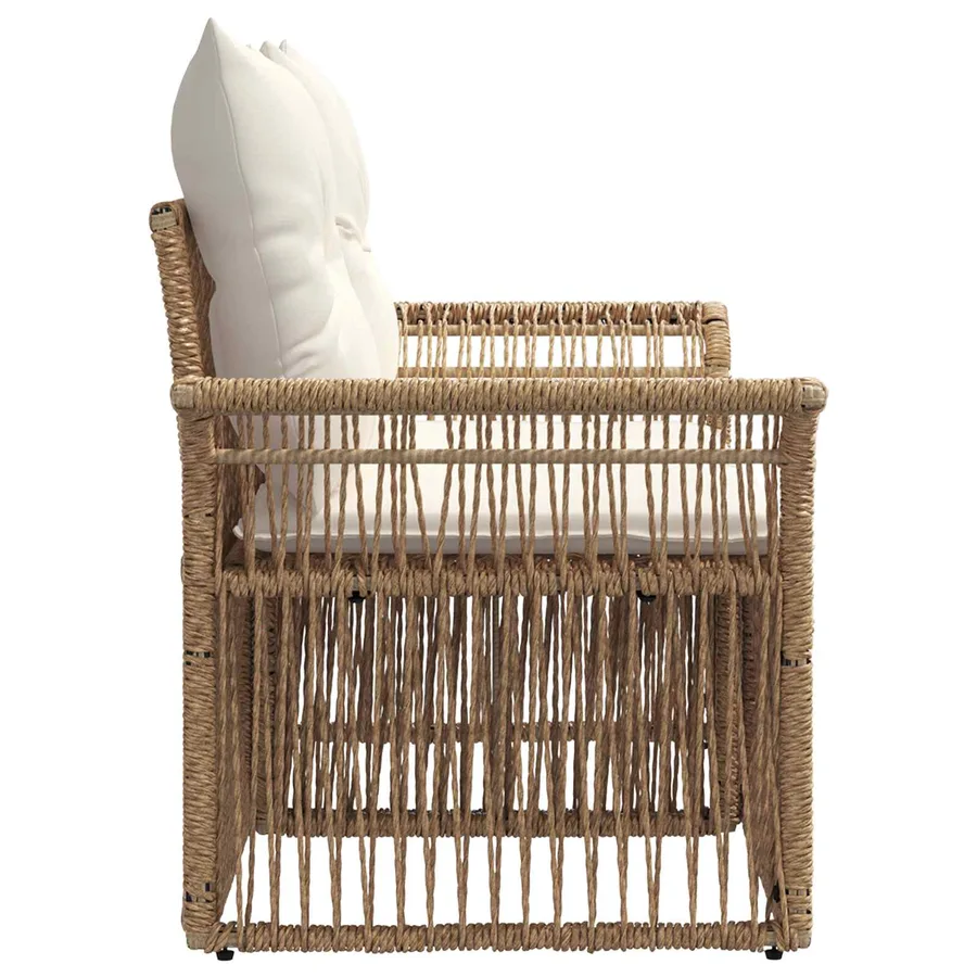 Canapé de jardin 2-Nombre de places Beige polyrotin - 5