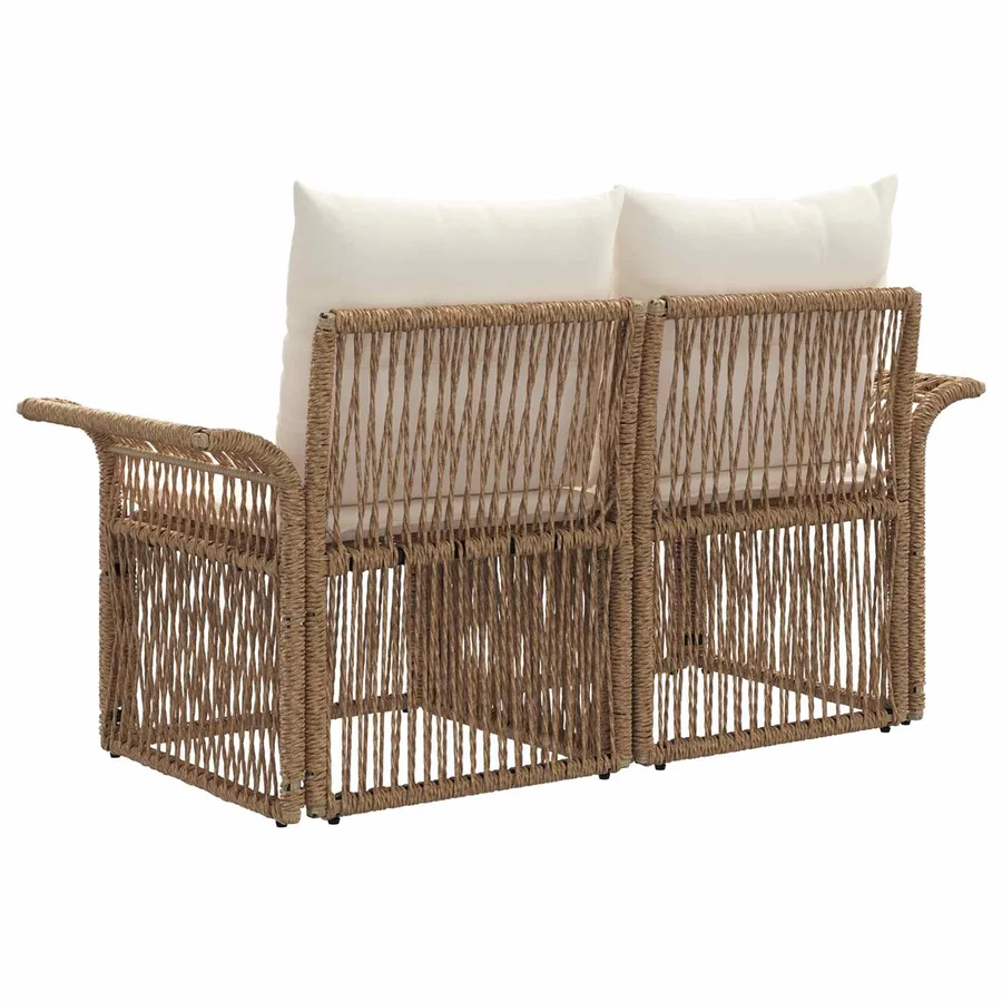 Canapé de jardin 2-Nombre de places Beige polyrotin - 6