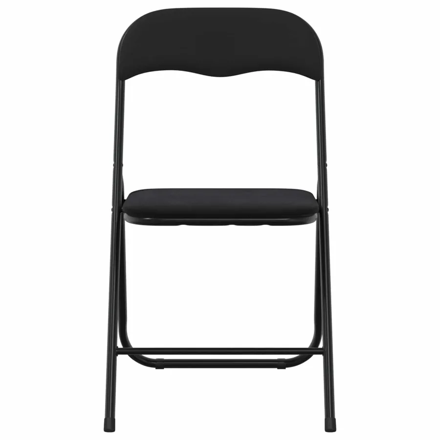 Chaise pliante 2 pcs Noir 48 x 44 x 78 cm Velours - 5