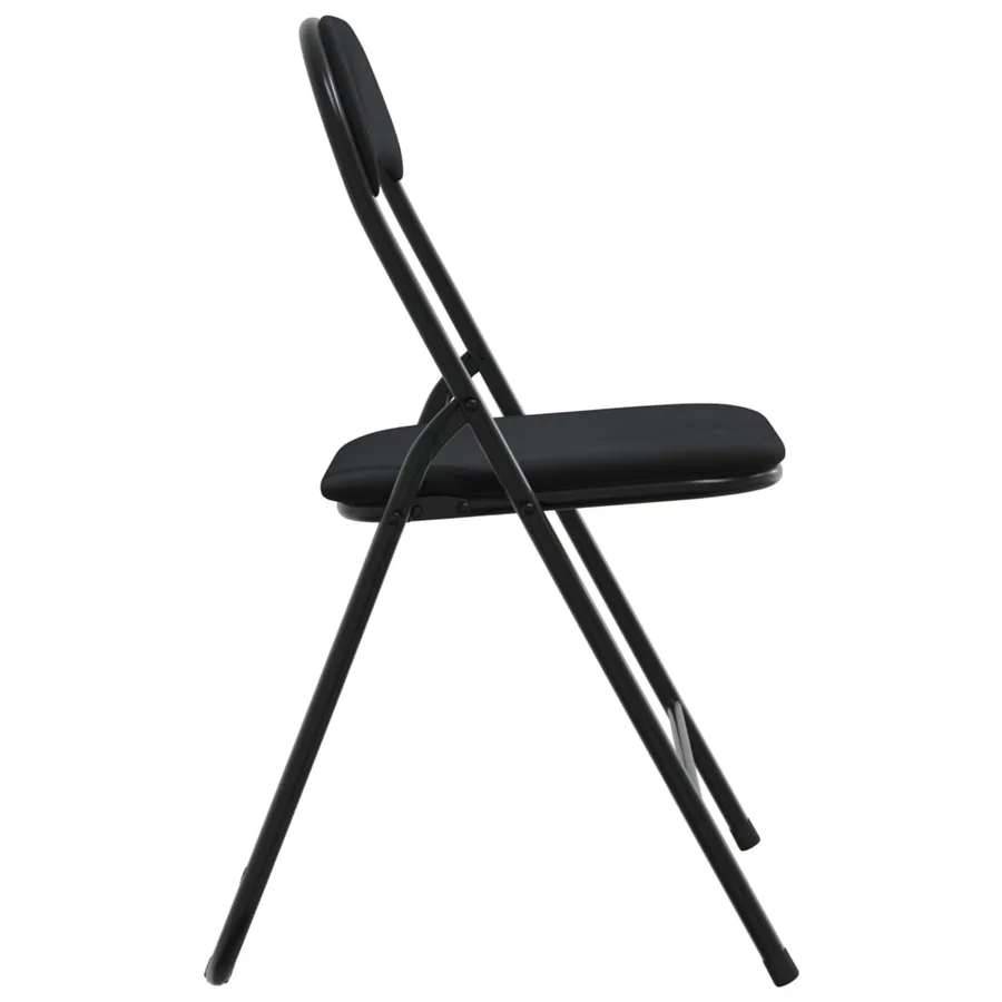 Chaise pliante 2 pcs Noir 48 x 44 x 78 cm Velours - 6