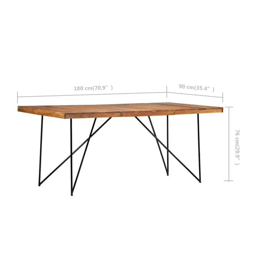 Table à manger 180x90x76 cm Bois d'acacia massif - 6