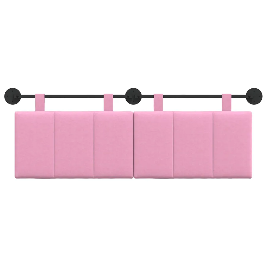 Tête de lit suspendue Rose Tissu - 5