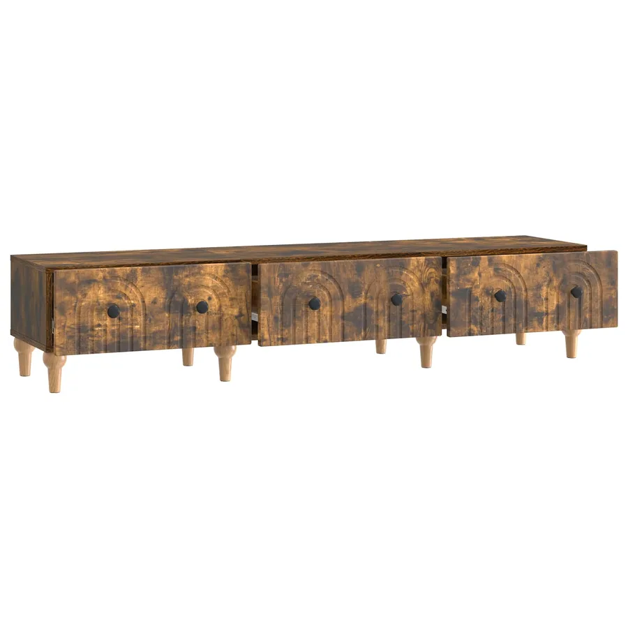 Meuble TV Chêne fumé 147 x 34,5 x 30 cm Bois d'ingénierie - 5