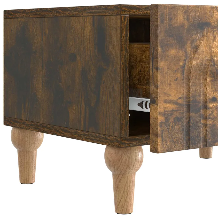 Meuble TV Chêne fumé 147 x 34,5 x 30 cm Bois d'ingénierie - 9