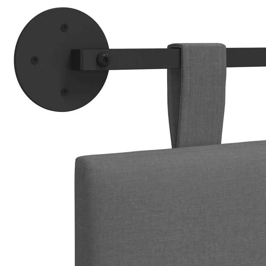 Tête de lit suspendue Gris foncé Tissu - 9