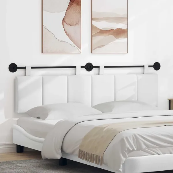 Tête de lit suspendue Blanc tissu