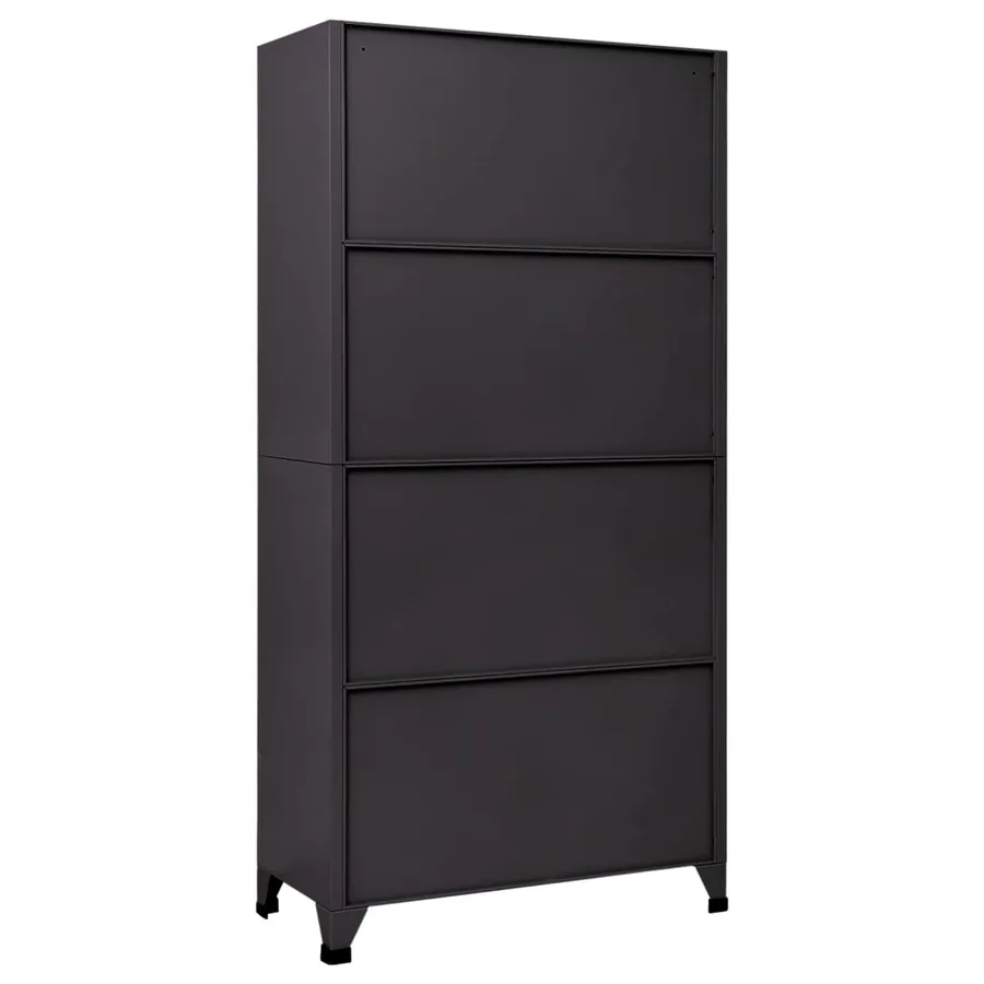 Armoire à casiers Anthracite et blanc 90x40x180 cm Acier - 5