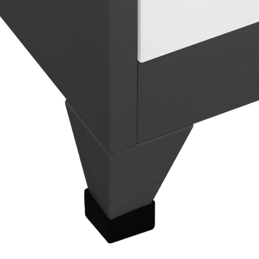 Armoire à casiers Anthracite et blanc 90x40x180 cm Acier - 6