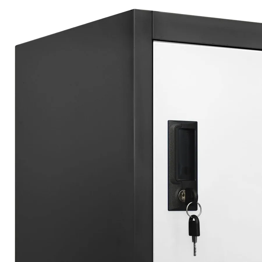 Armoire à casiers Anthracite et blanc 90x40x180 cm Acier - 7