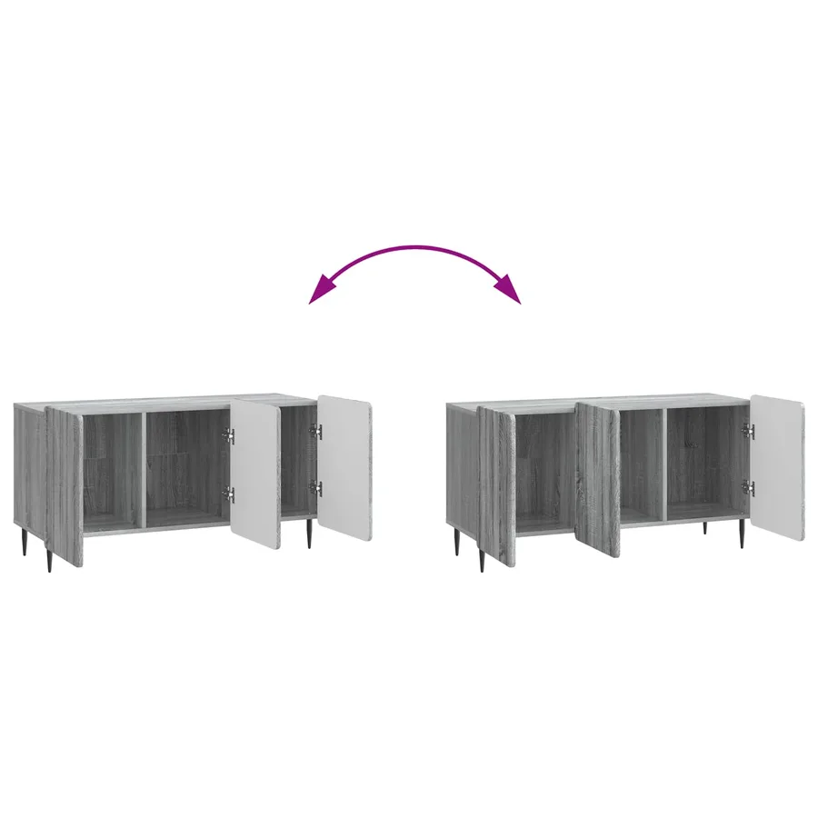 Meuble TV Sonoma gris 99 x 34,5 x 52 cm Bois d'ingénierie - 11